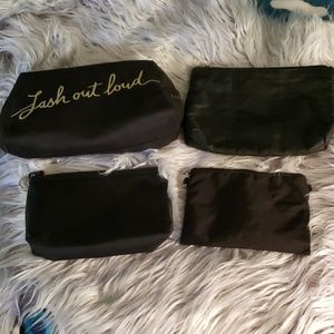 Lot of 4 Black Cosmetic Bags